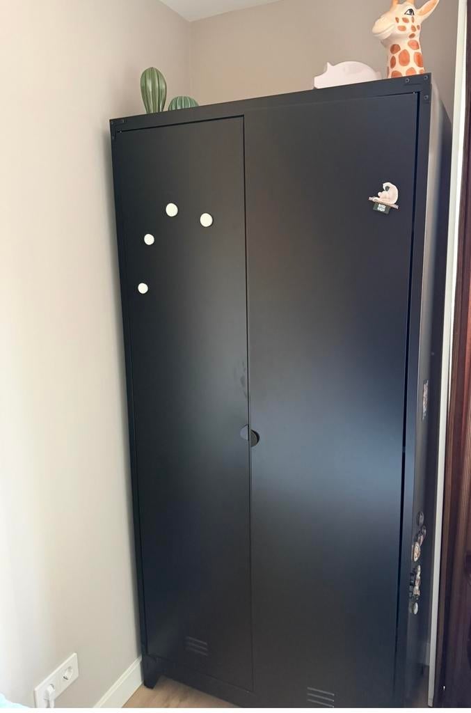 Jax kast van Karwei - Zwarte metalen kledingkast, Ophalen, Gebruikt, 50 tot 100 cm, Metaal
