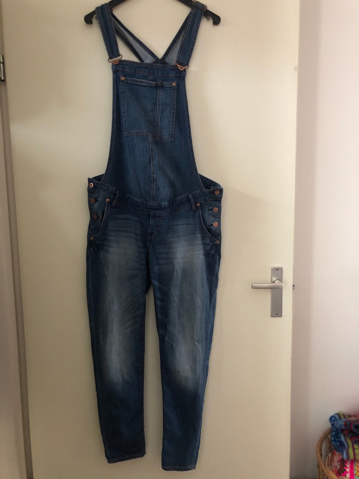 H&M Mama positie tuinbroek spijkerbroek maat 40, Kleding | Dames, Positiekleding, Gedragen, Broek of Spijkerbroek, Maat 38/40 (M)