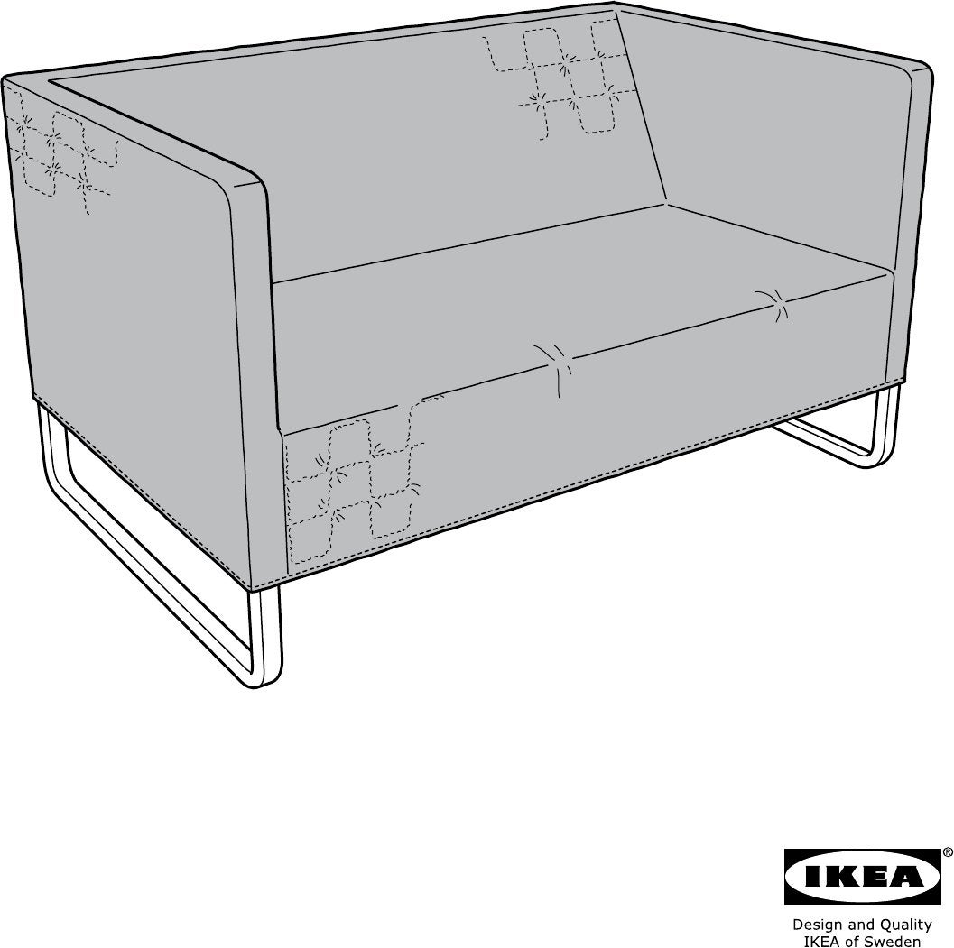 IKEA Knopparp 2-zitsbank, grijs, Huis en Inrichting, Gebruikt, 150 tot 200 cm, Tweepersoons, 75 tot 100 cm
