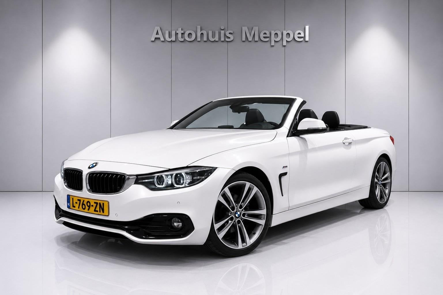 BMW 4 Serie 420i Cabrio Sport-Line*H/kSound*Nekverwarmer*Nav, Automaat, 1998 cc, Achterwielaandrijving, Gebruikt