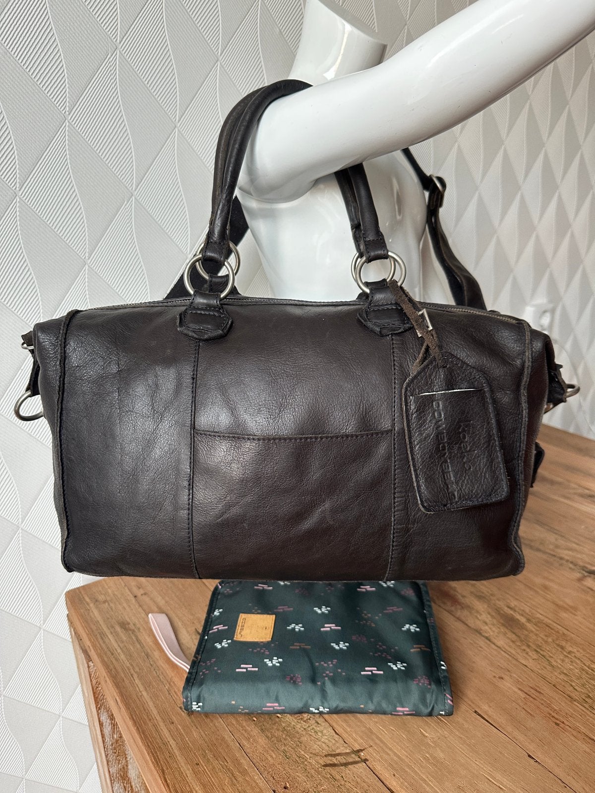 Cowboysbag, luiertas, werktas, KOEKA, leer, Kinderen en Baby's, Luiertassen, Bruin, Gebruikt, Verstelbare schouderband, Cowboysbag