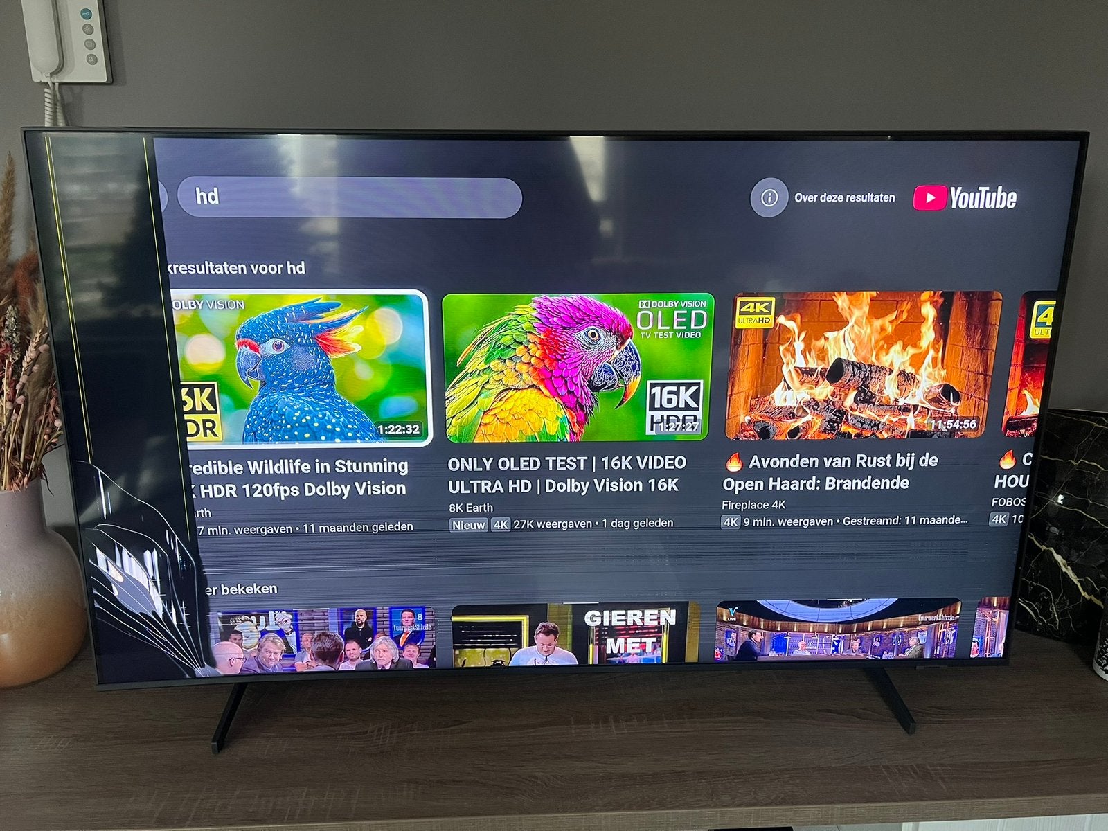 Samsung QLED televisie, 55 inch (kapot scherm), Audio, Tv en Foto, Televisies, Ophalen, 50 Hz, Samsung, 100 cm of meer