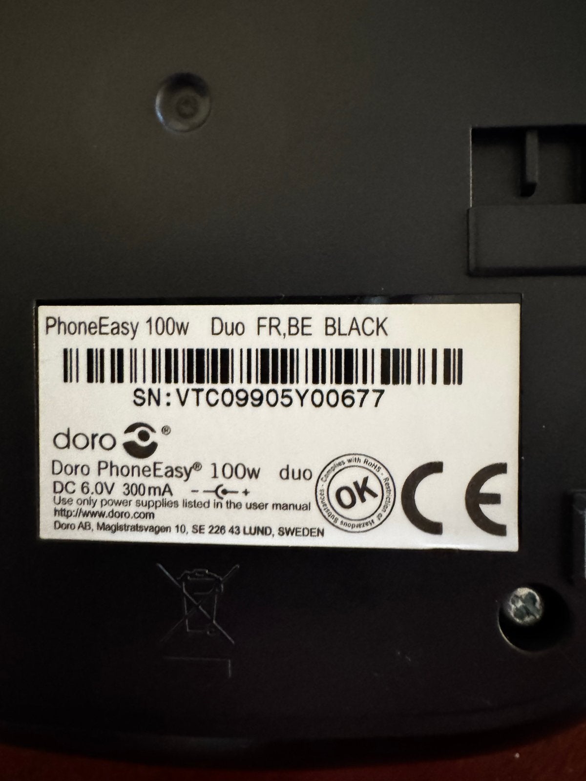 Doro PhoneEasy 100w Duo BLACK - Draadloze Telefoon, Ophalen of Verzenden, Gebruikt, 2 handsets