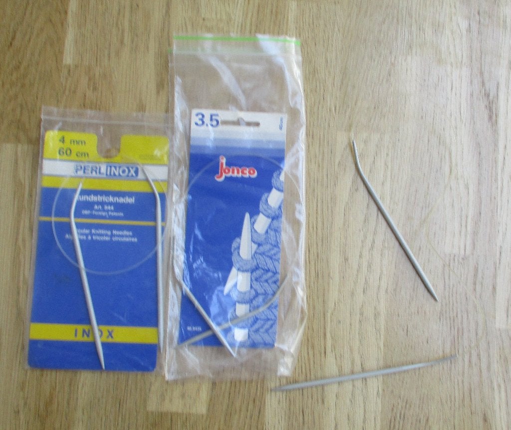 rondbreinaalden Perlinox 4mm 60cm Jonco 3,5mm 40cm, Hobby en Vrije tijd, Ophalen of Verzenden, Zo goed als nieuw, Breien, Naald
