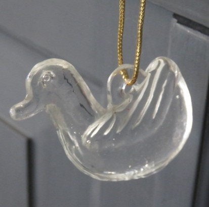 Vintage Zweedse glazen kerstboomhanger vogeltje, Ophalen of Verzenden, Zo goed als nieuw