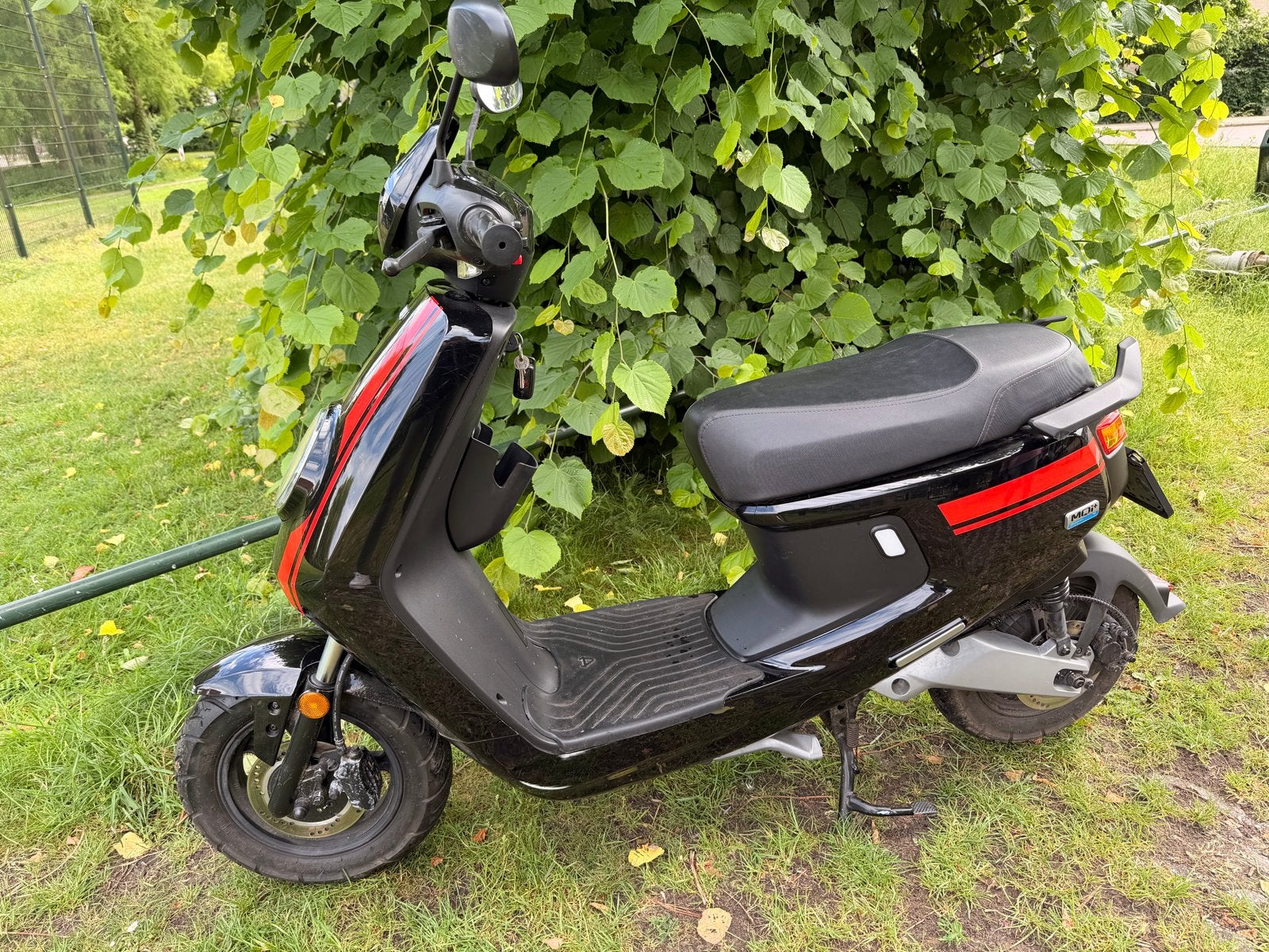 NIU MQi+ Sport Elektrische Scooter - Zwart met Rode Strepen, Fietsen en Brommers, Snorfietsen en Snorscooters, Ophalen, Gebruikt