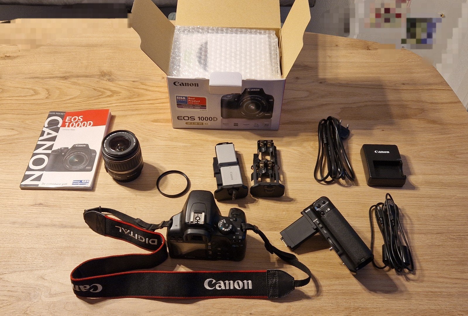 Canon 1000D + lens, grip en accessoires (Goede staat)​, Ingebouwde flitser, Gebruikt, Spiegelreflex, Canon
