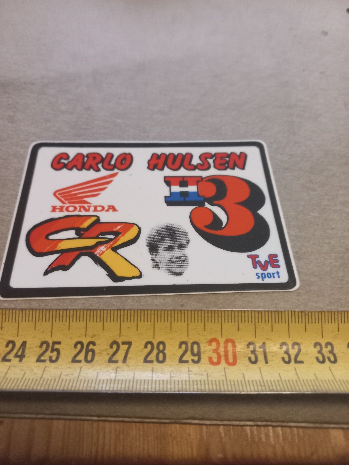 Vintage Carlo Hulsen Honda CR Sticker, Ophalen of Verzenden, Zo goed als nieuw