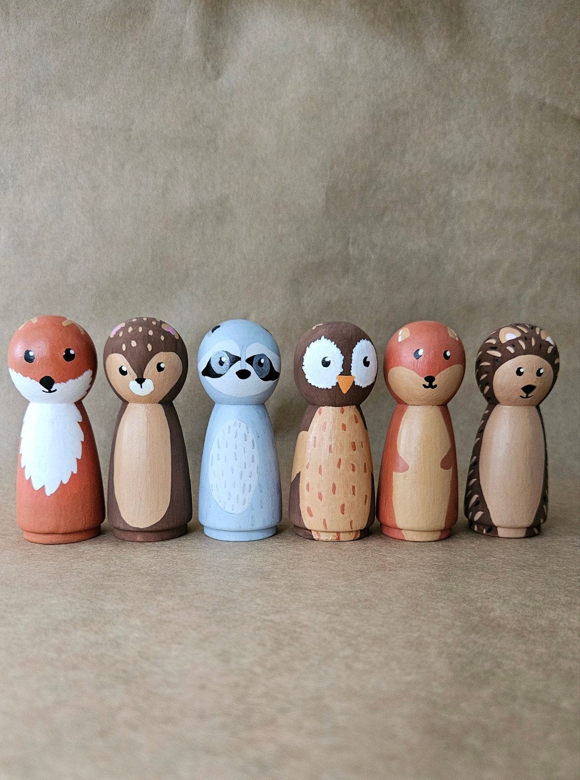houten speelgoed poppetjes bosdieren, Ophalen of Verzenden