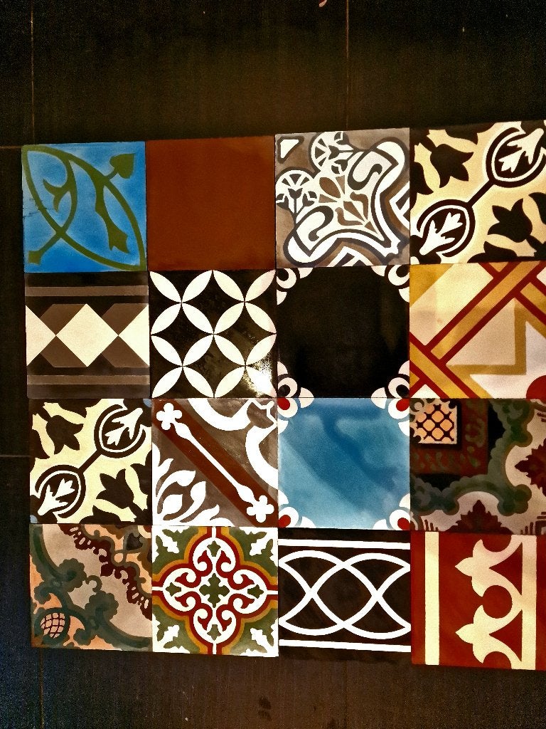Restant Vrolijke portugese spaanse azulejos vloertegels t.k., Doe-het-zelf en Verbouw, Tegels, Overige materialen, Vloertegels