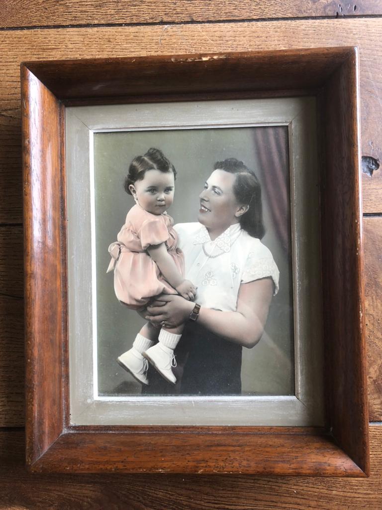 Oude lijst met foto. Lijst 26x32, Ophalen of Verzenden