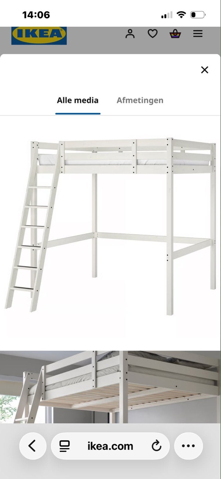IKEA Hoogslaper 140x200 - Perfect voor kleine ruimtes, Huis en Inrichting, Slaapkamer | Stapelbedden en Hoogslapers, Ophalen, Gebruikt