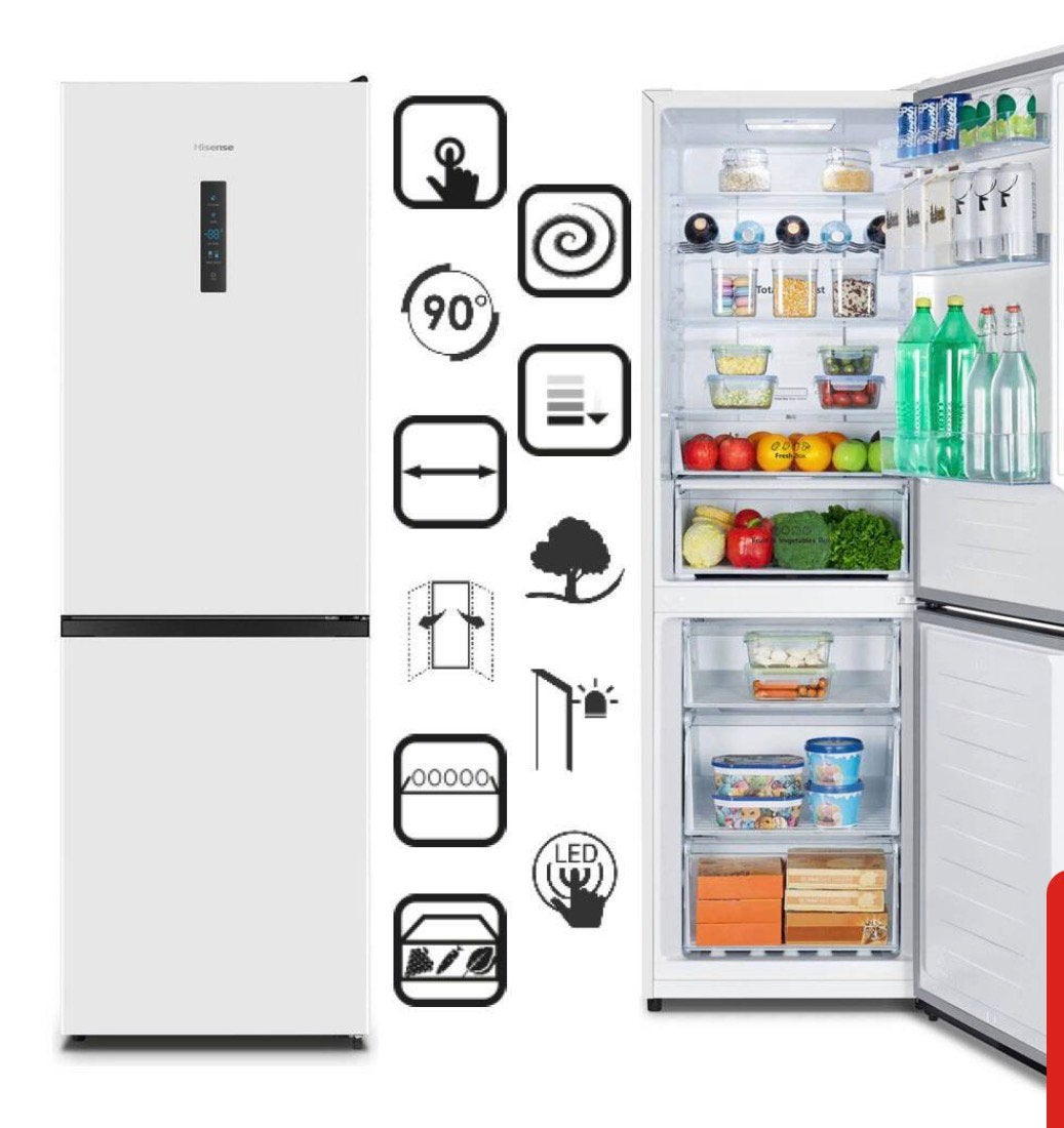 Hisense no Frost koelvriescombinatie nieuw wit 186 hoog