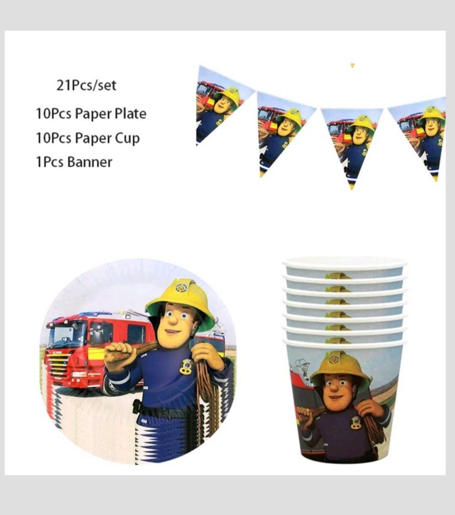 Brand Nieuw Brandweerman Sam Feestpakket - 21 Stuks, Ophalen, Nieuw, Feestartikel, Verjaardag