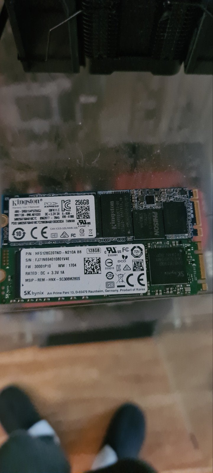 Kingston 256GB M2 SSD & SK Hynix 128GB M2 SSD, Ophalen of Verzenden, Zo goed als nieuw