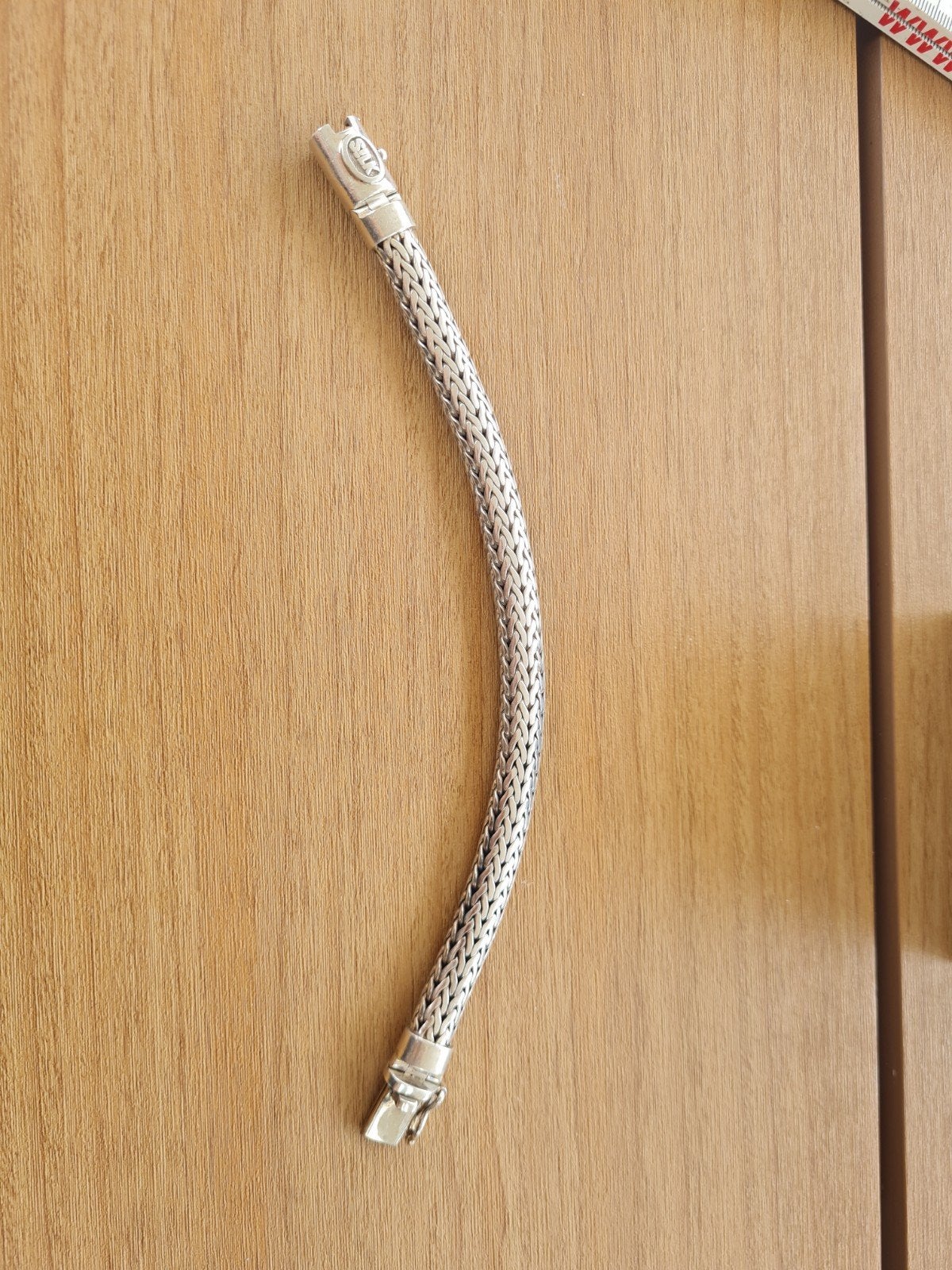 Zilveren armband Silk, 22.5 cm, Sieraden, Tassen en Uiterlijk, Armbanden, Ophalen of Verzenden, Zo goed als nieuw, Zilver, Zilver
