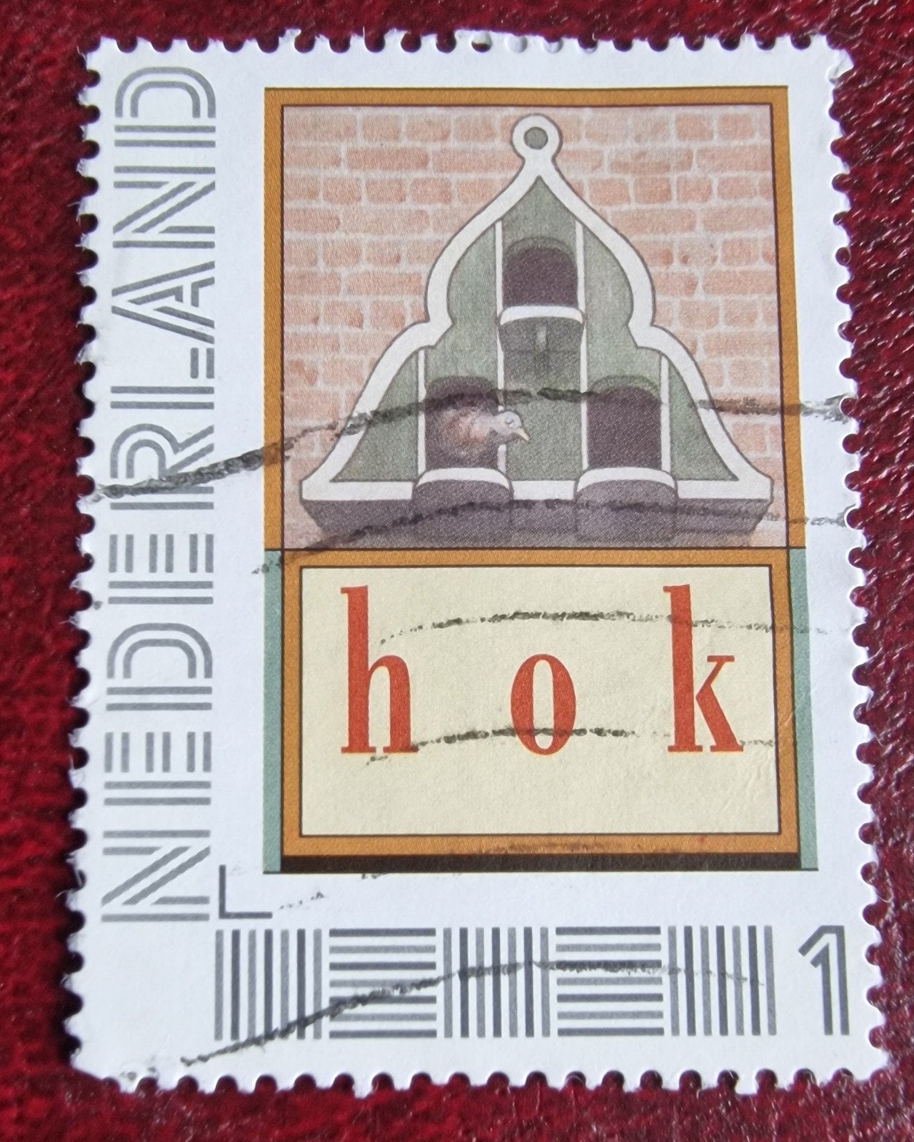 kv628 postzegel 'hok' met duif - Gestempeld, Postzegels en Munten, Postzegels | Nederland, Ophalen of Verzenden, Na 1940, Gestempeld