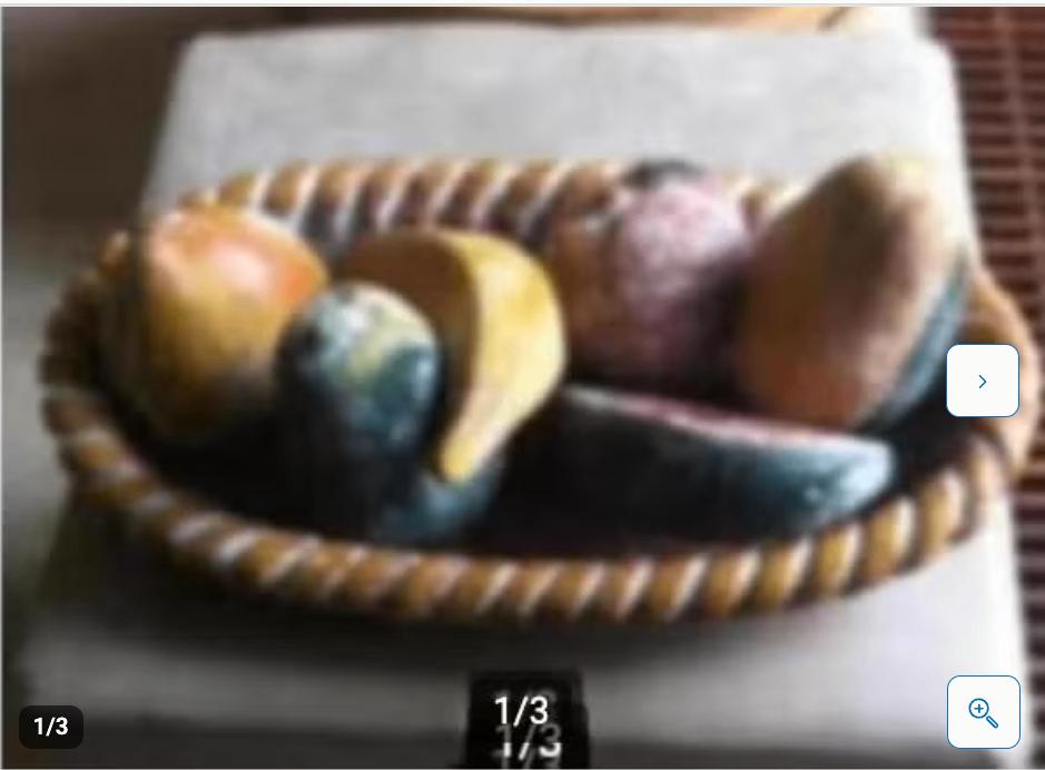 Stenen schaal met stenen fruit ovaal L 50 cm, Huis en Inrichting, Woonaccessoires | Schalen en Manden, Schaal, Rond, Ophalen of Verzenden