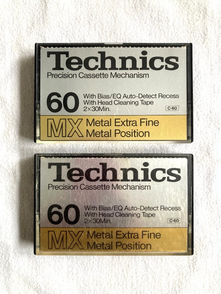 Set van 2x Technics RT-60MX Type IV Metal cassettebandjes, Gebruikt, 2 t/m 25 bandjes, Overige genres, Ophalen of Verzenden