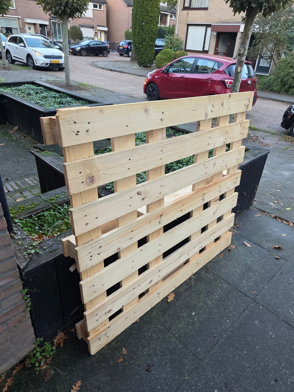 Tegelpallet 123x143 cm - Extreem stevig, Gebruikt, Ophalen of Verzenden, 50 mm of meer, Pallet