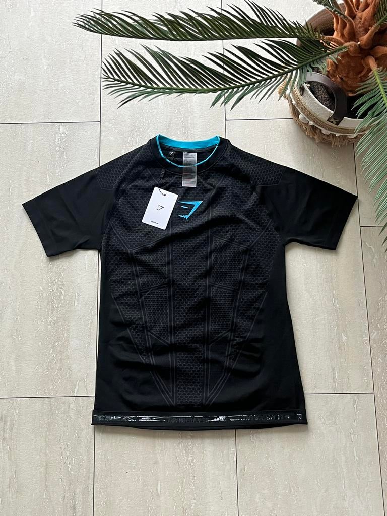 Gymshark Onyx V1, Kleding | Heren, T-shirts, Verzenden, Zo goed als nieuw, Zwart