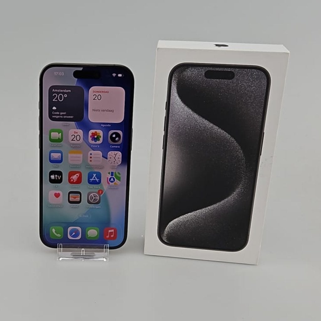 iPhone 15 Pro 128GB Titanium Black Bat 89% IOS 27, Apple, Gebruikt, Support@apple.com, One Apple Park Way
Cupertino, CA 95014
United States
