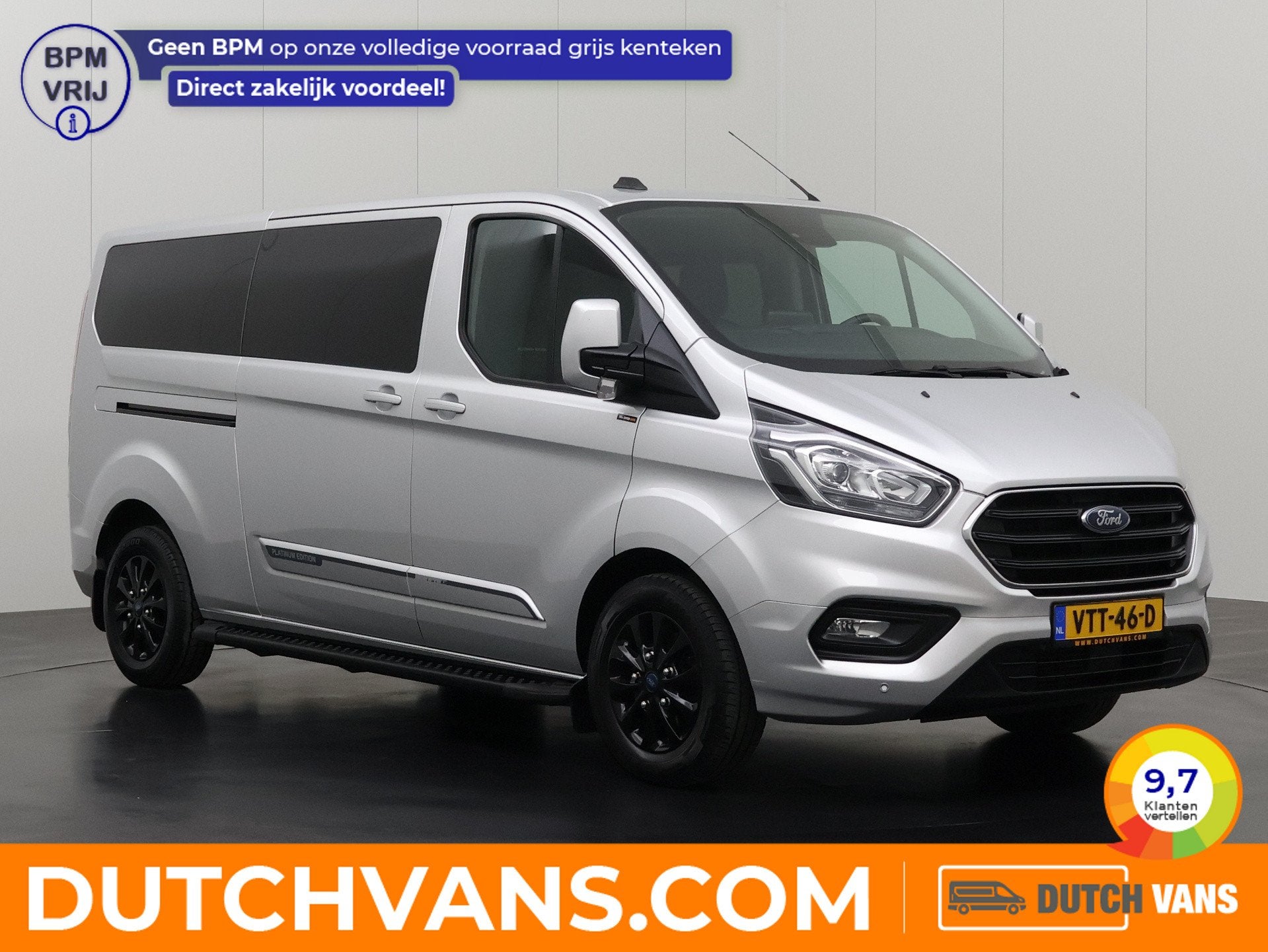 Ford Transit Custom 2.0TDCI Automaat Platinum Edition Dubbel, Auto's, 4 cilinders, Parkeercamera, Diesel, 2044 kg
