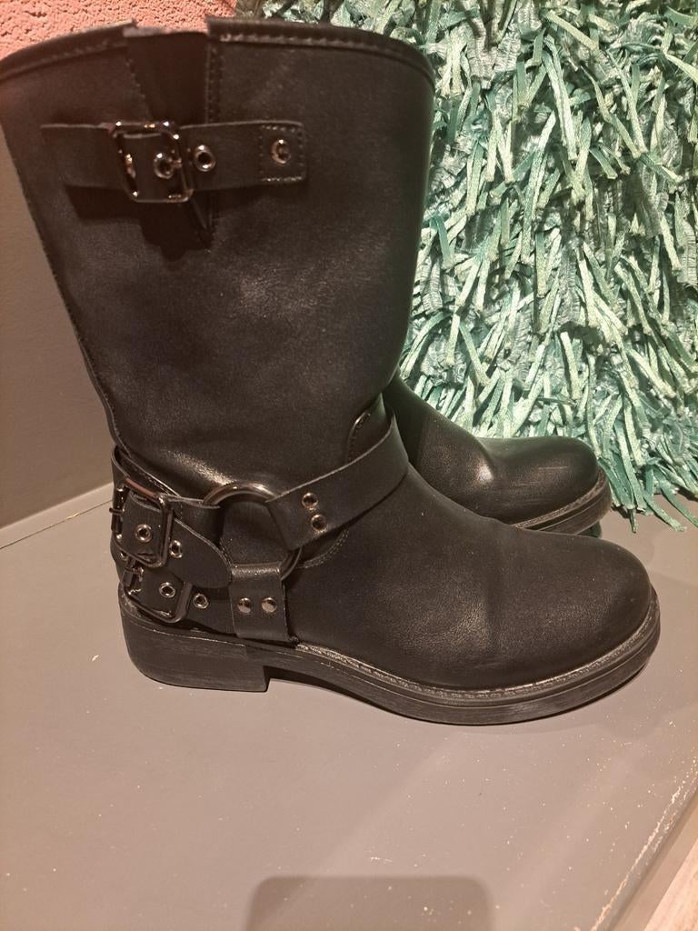 Stoere zwarte korte laarsjes, maat 39, Ophalen of Verzenden, Zo goed als nieuw, Zwart