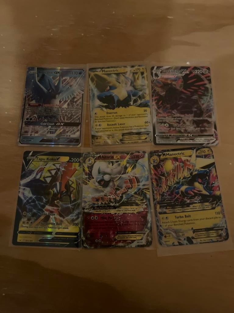 Pokémon Kaarten GX, V, EX - Set van 6, Ophalen of Verzenden, Gebruikt, Meerdere kaarten