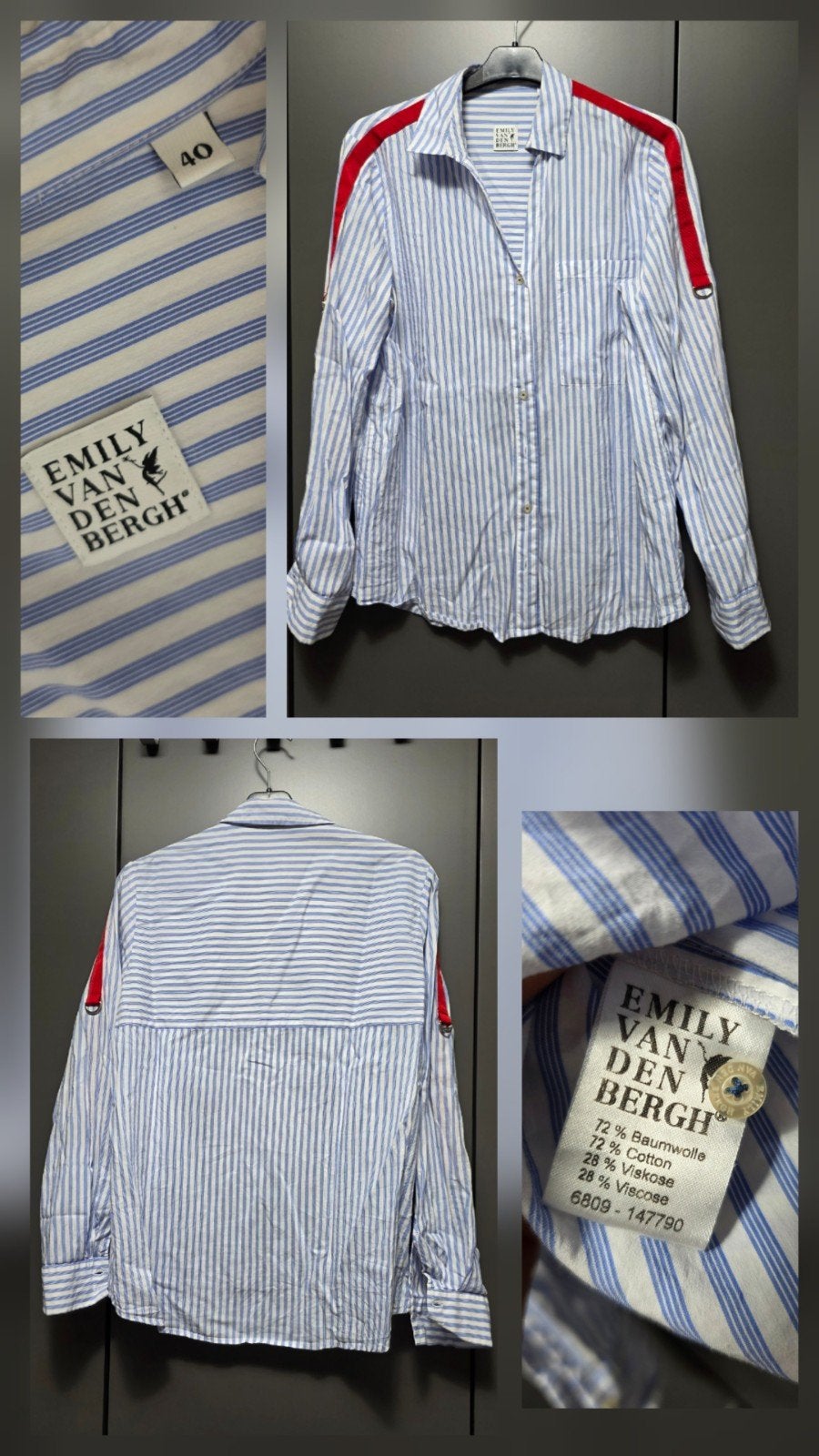 Emily van den Bergh gestreepte blouse maat 40, Kleding | Dames, Blouses en Tunieken, Gedragen, Maat 38/40 (M), Blauw, Ophalen of Verzenden