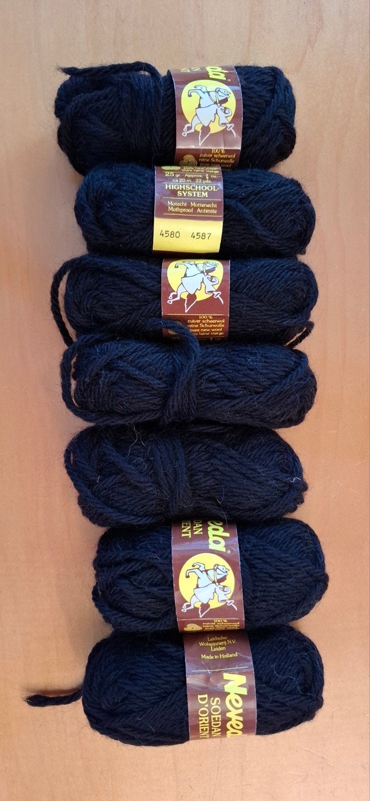 ZVintage Leidse Wolspinnerij Scheerwol - 7 bollen, Ophalen of Verzenden, Nieuw, Breien of Haken, Wol of Garen