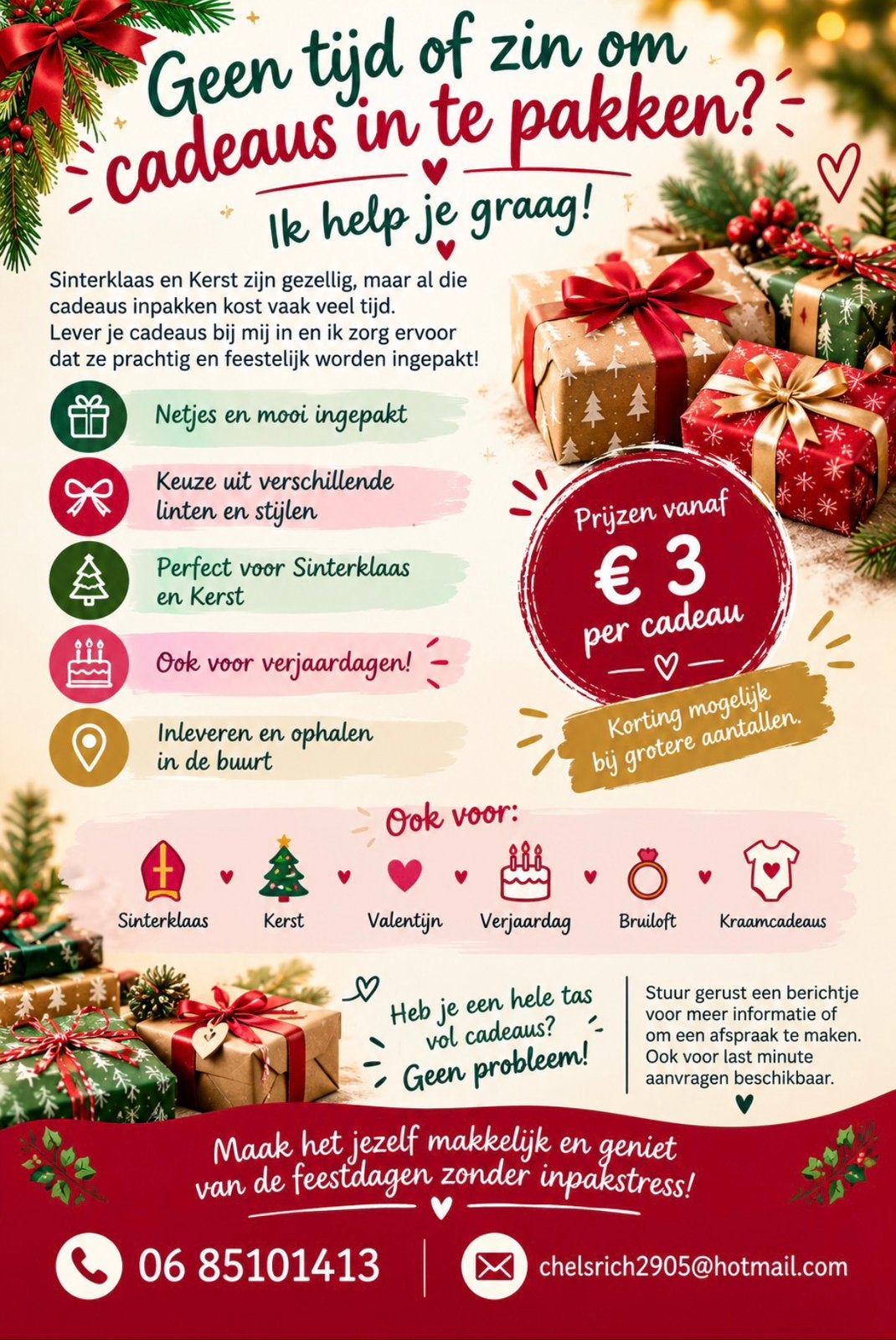 Cadeau Inpak service, Ophalen of Verzenden, Nieuw