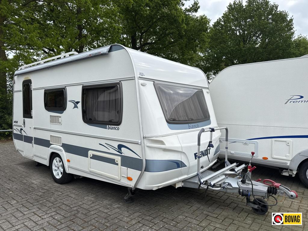 Fendt Bianco 450 QB Mover/Voortent/Fietsdr., Caravans en Kamperen, Caravans, Bedrijf, Treinzit, Schokbreker, Fendt