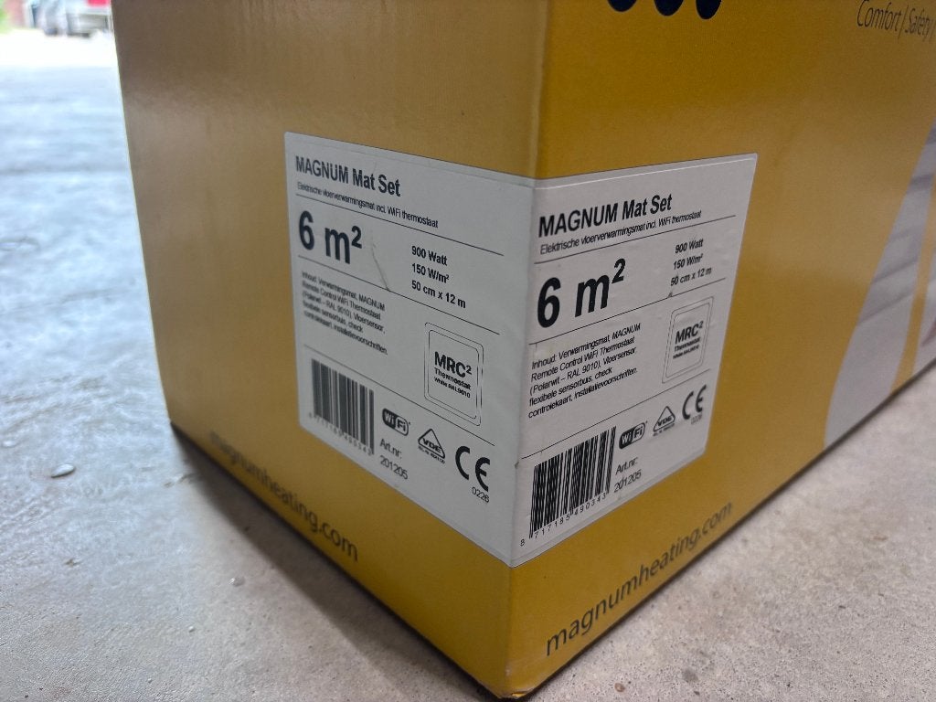 Magnum elektrische vloerverwarming 6m2, Minder dan 30 cm, Overige typen, Nieuw, 150 cm of meer