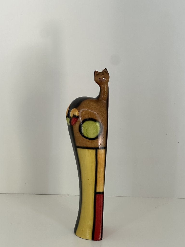 Vintage keramische kat – handbeschilderd – 30 cm – €25, Ophalen of Verzenden, Zo goed als nieuw, Dier