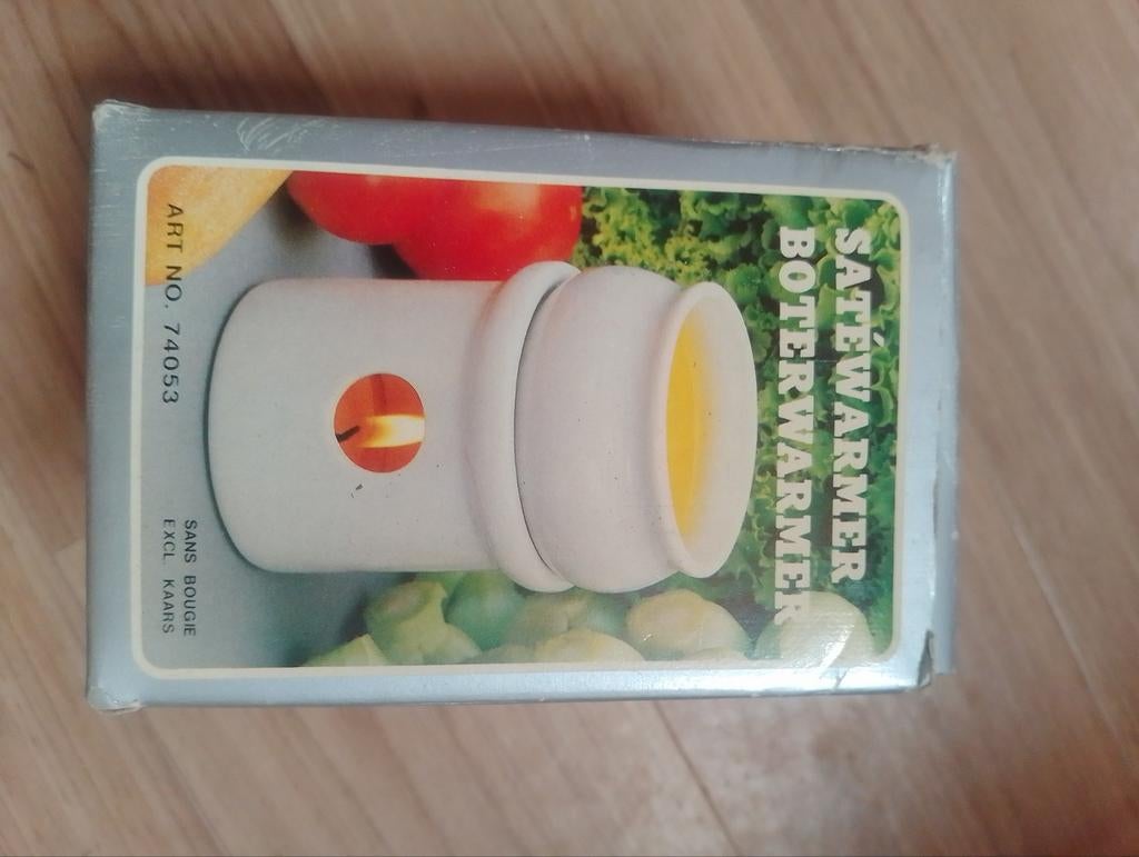 Satéwarmer / Boterwarmer - Wit Keramiek, Overige typen, Nieuw, Ophalen of Verzenden, Steen/keramiek