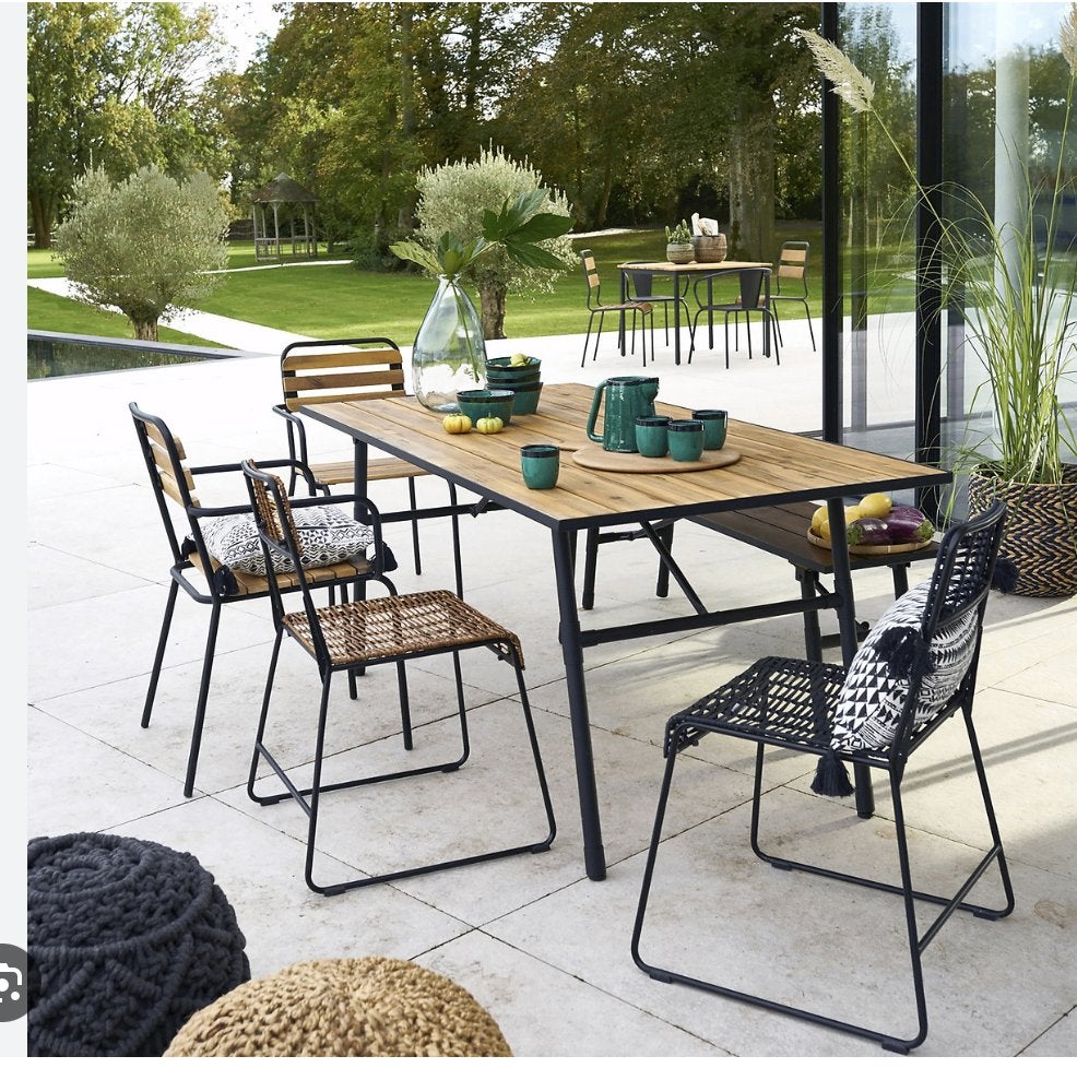 Chic en grafisch, 2 tuinstoelen uiterst comfortabel, Ophalen, Nieuw, Kunststof, Stapelbaar