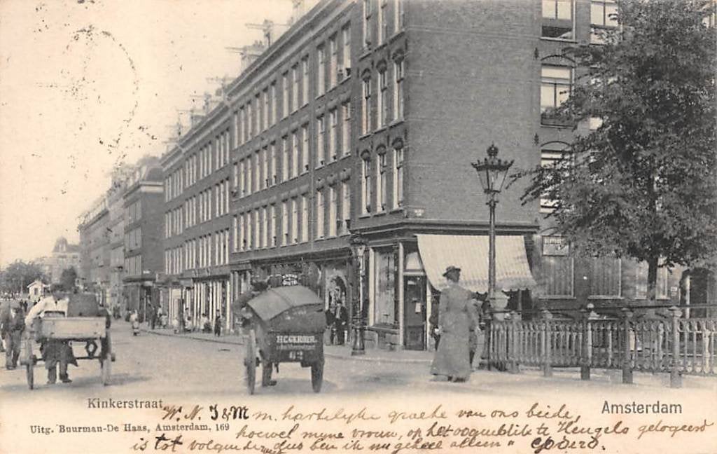 Amsterdam West Kinkerstraat 1904, Verzamelen, Ansichtkaarten | Nederland, Ophalen of Verzenden, Voor 1920, Gelopen, Noord-Holland