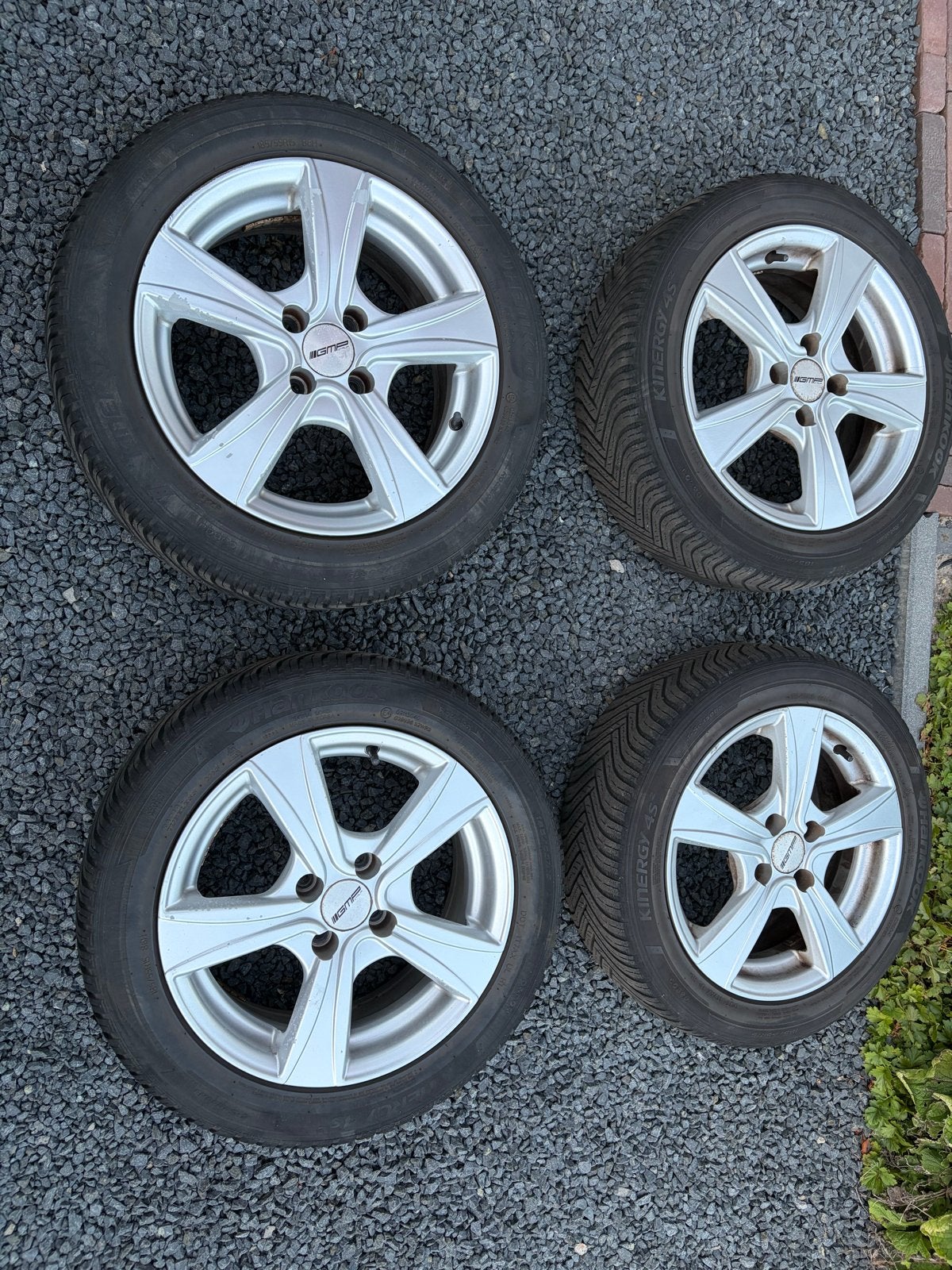 Fiat 500 velgen met Hankook All Season banden, Auto-onderdelen, Banden en Velgen, Ophalen, Gebruikt, 15 inch, Banden en Velgen
