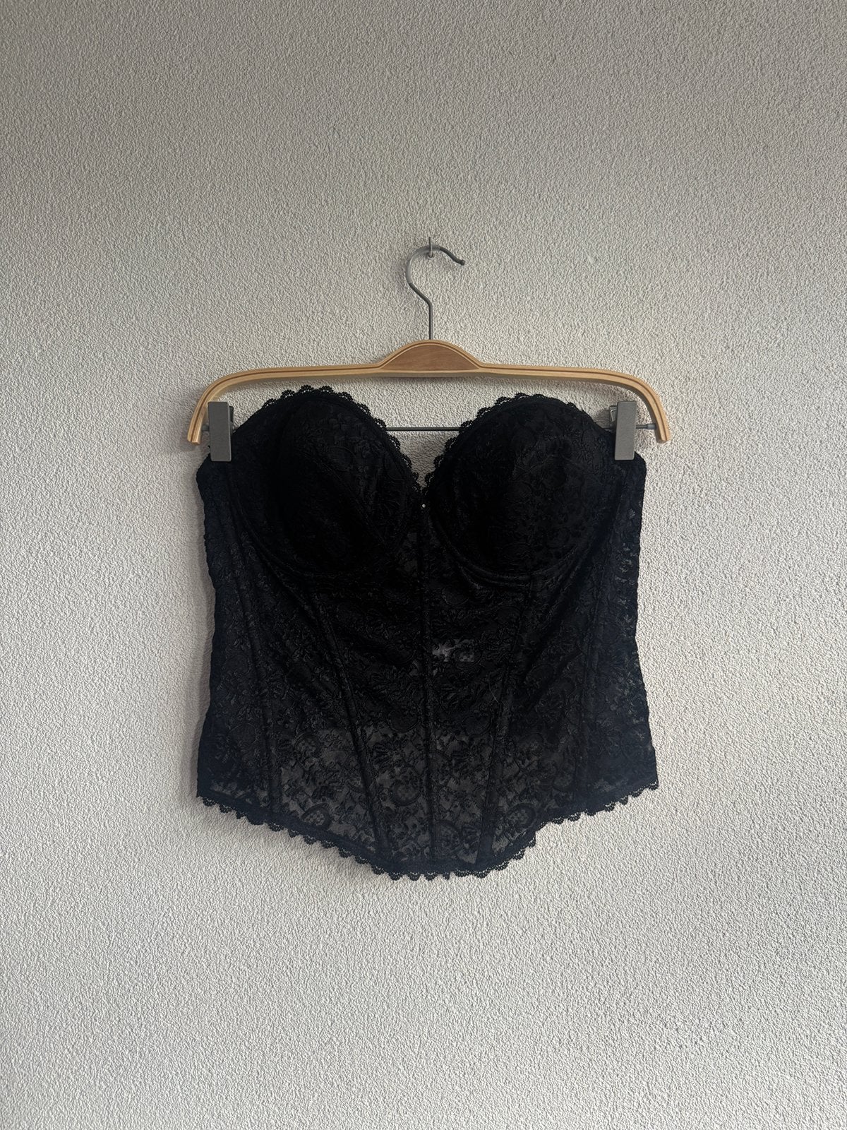 Vintage Y2K zwart doorschijnend kanten korset bustier, Kleding | Dames, Vintage, Vintage, Ophalen of Verzenden, Body of Korset