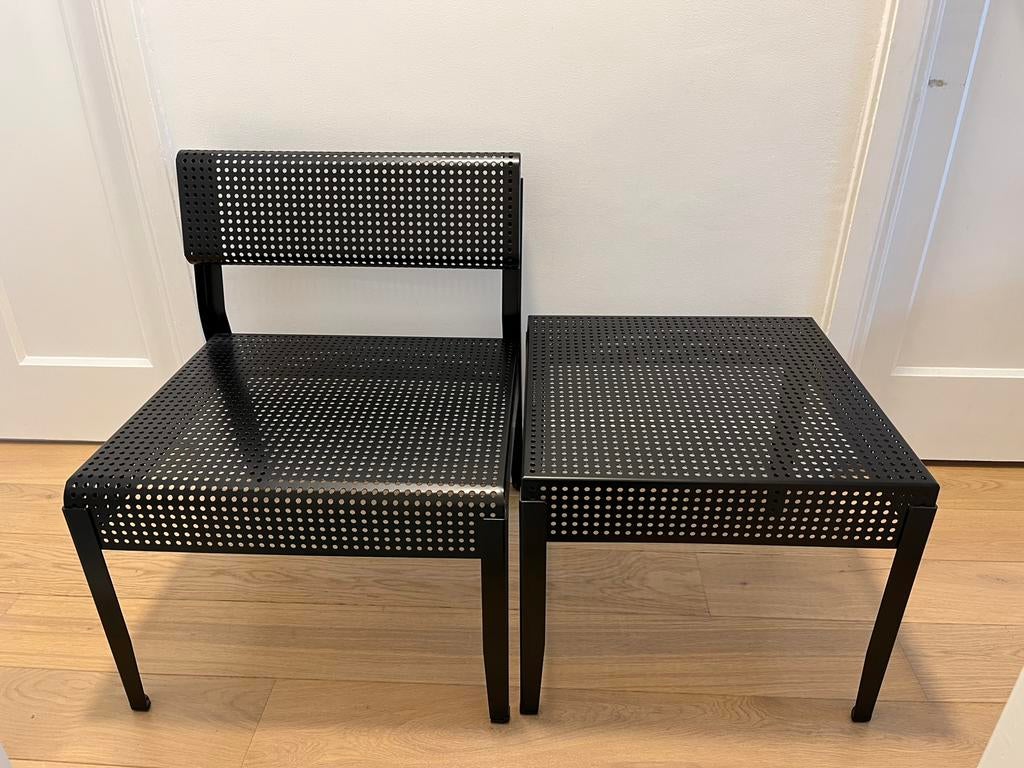 IKEA SJÄLVSTÄNDIG stoel + bijzettafel - limited edition 2018, Huis en Inrichting, Stoelen, Zo goed als nieuw, Eén, Metaal, Zwart