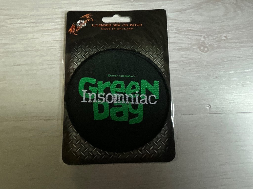 Patch Greenday - Insomniac doorsnee ca 9,5 cm Zie foto, Patch Greenday - Insomniac doorsnee ca 9,5 cm Zie foto, Nieuw, Ophalen of Verzenden