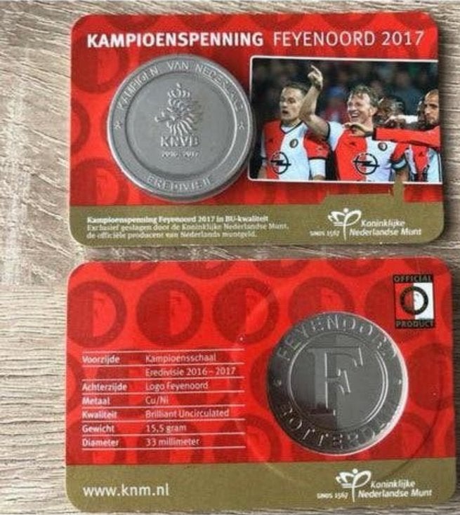 Feyenoord Kampioenspenning 2017, officiële KNVB penning !, Verzamelen, Ophalen of Verzenden, Nieuw, Feyenoord, Overige typen