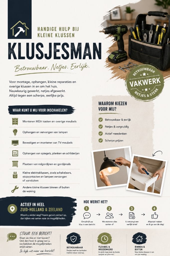 Monteren IKEA Kasten, Lampen, Klusjesman en Overige Klusjes, Ophalen