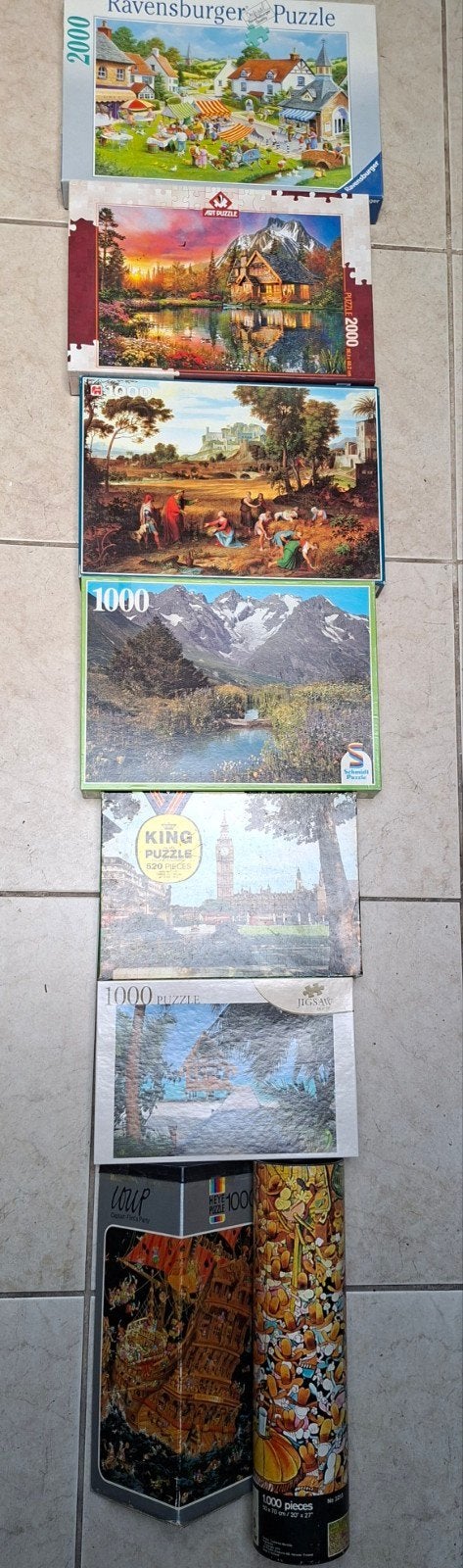 8 Legpuzzels: 520 tot 2000 stukjes, Ophalen of Verzenden, Meer dan 1500 stukjes, Gebruikt, Legpuzzel
