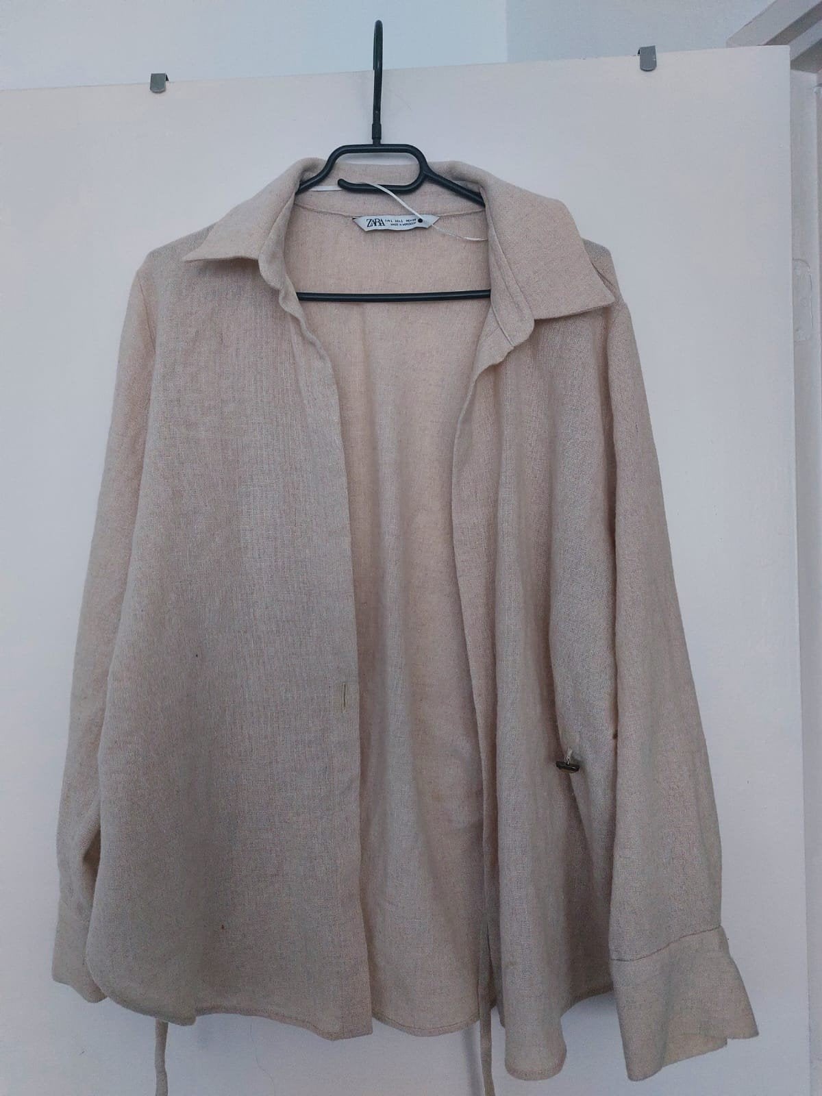 Zara Overshirt Linnenlook Beige Maat L, Ophalen, Maat 42/44 (L), Zo goed als nieuw, Zara