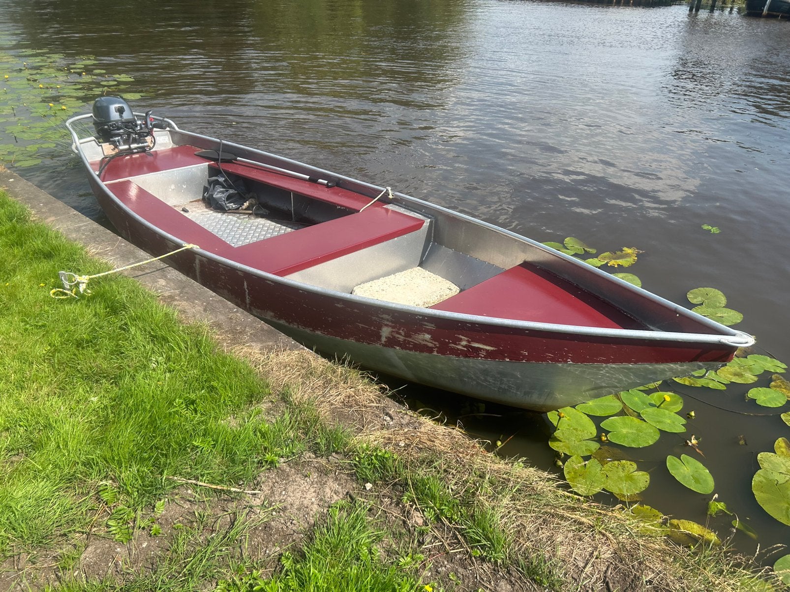 Aluminium boot hanze punter, Ophalen, Gebruikt, Aluminium, Buitenboordmotor