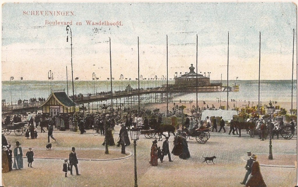 Scheveningen Boulevard en Wandelhoofd 1912  Sjouke, Ophalen of Verzenden, Voor 1920, Gelopen, Zuid-Holland