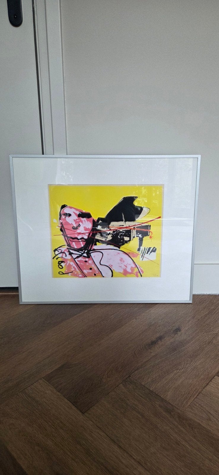 Schilderij Herman Brood origineel, Antiek en Kunst, Kunst | Schilderijen | Modern, Ophalen, Achter glas, Muziek