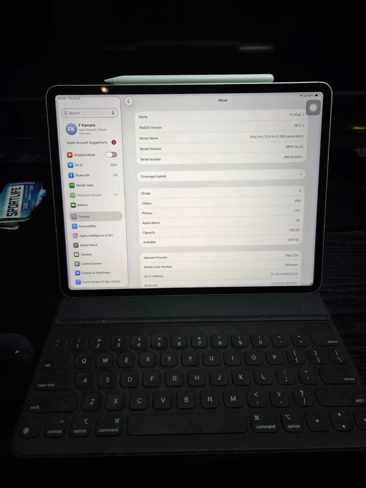 iPad Pro 12.9 M2 (2022) Wi‑Fi + Cellular + Pencil + Keyboard, Computers en Software, Apple iPads, Zo goed als nieuw, Apple iPad